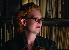 Anne Garrison, the humanities and book-arts librarian and curator of the book-arts collection